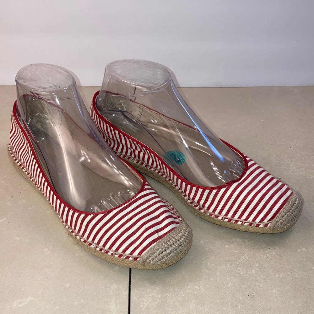 Franco Sarto red and white Ballet Espadrilles size 8